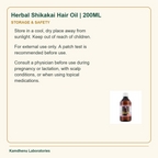 Herbal Shikakai Hair Oil | 200ML — Storage & Safety: Store in a cool, dry place away from sunlight. Keep out of reach of children.