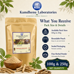 Kamdhenu Ashwagandha Powder 100g and 250g resealable pouch pack sizes