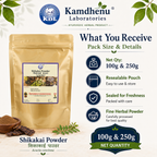 Kamdhenu Laboratories Shikakai Powder available in 100g and 250g resealable pouches
