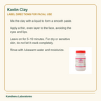 Directions for using Kamdhenu Laboratories Kaolin Clay as a face paste