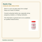 Storage and safety guidance for Kamdhenu Laboratories Kaolin Clay