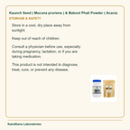 Kaunch Seed ( Mucuna pruriens ) & Babool Phali Powder ( Acacia — Storage & Safety: Store in a cool, dry place away from sunlight.