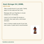 Kesh Shringar Oil | 200ML — How to Use: Take a small amount in your palm. Gently apply it to the scalp and hair roots.