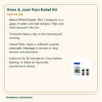 Knee & Joint Pain Relief Kit — How to Use: Babool Phali Powder: Boil 1 teaspoon in a glass of water until half remains. Filter and drink lukewarm