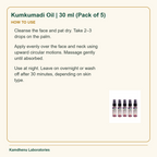 Kumkumadi Oil | 30 ml (Pack of 5) — How to Use: Cleanse the face and pat dry. Take 2–3 drops on the palm.