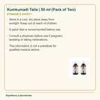 Kumkumadi Taila | 50 ml (Pack of Two) — Storage & Safety: Store in a cool, dry place away from sunlight. Keep out of reach of children.