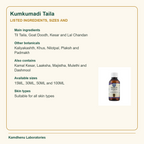 Kamdhenu Laboratories Kumkumadi Taila ingredients and available sizes