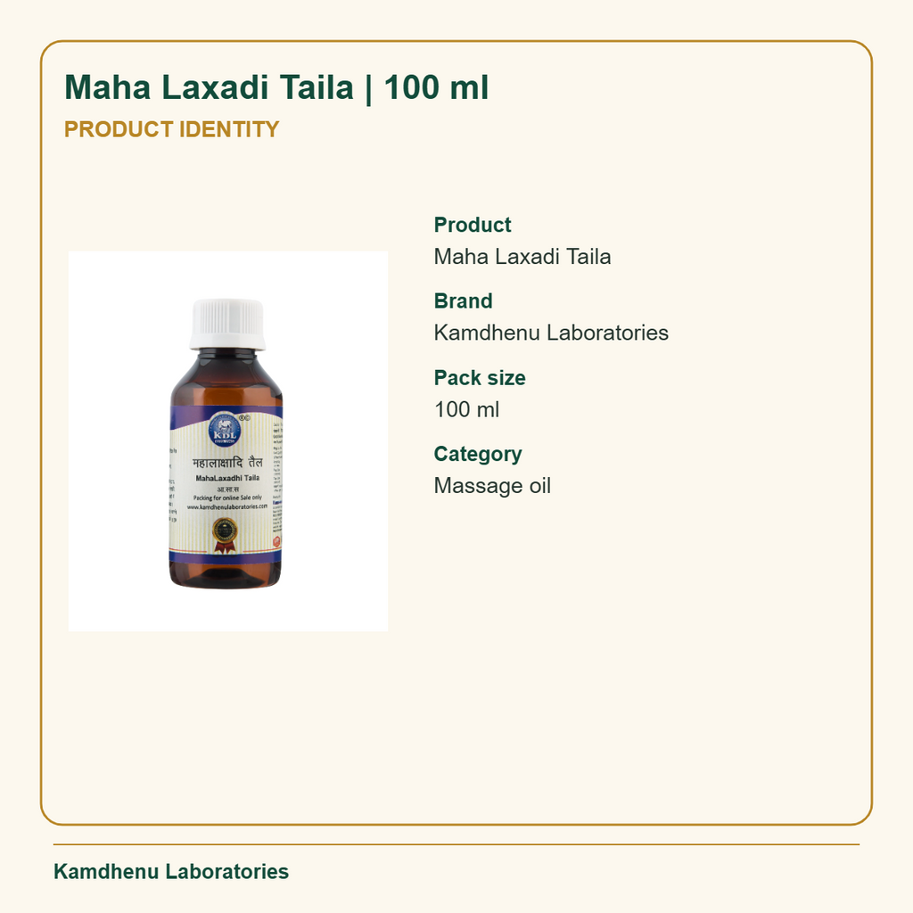 Maha Laxadi Taila | 100 ml — Product Identity: Product: Maha Laxadi Taila