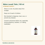 Maha Laxadi Taila | 100 ml — Storage & Safety: Store in a cool, dry place away from sunlight.