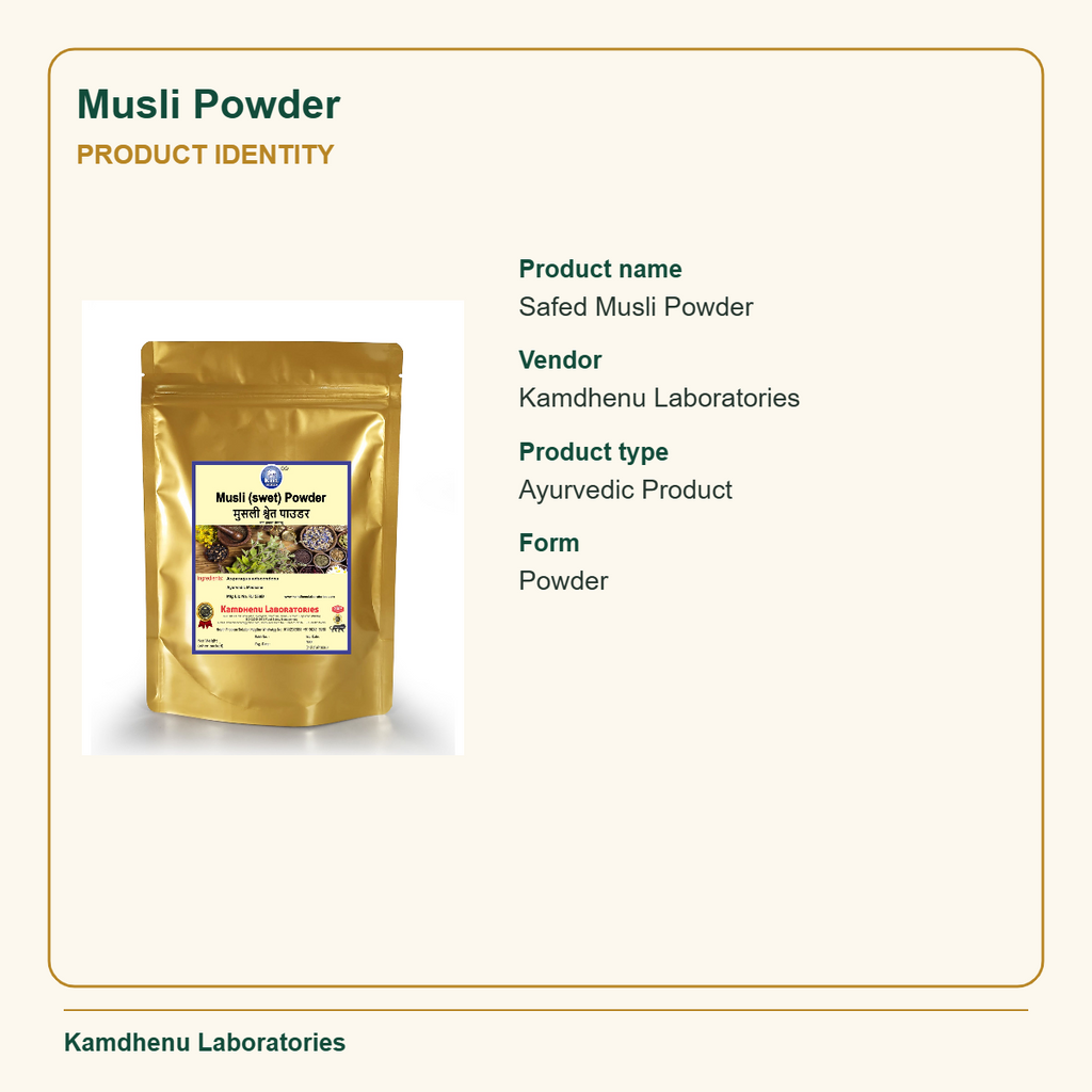 Musli Powder — Product Identity: Product name: Safed Musli Powder