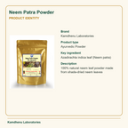 Neem Patra Powder — Product Identity: Brand: Kamdhenu Laboratories