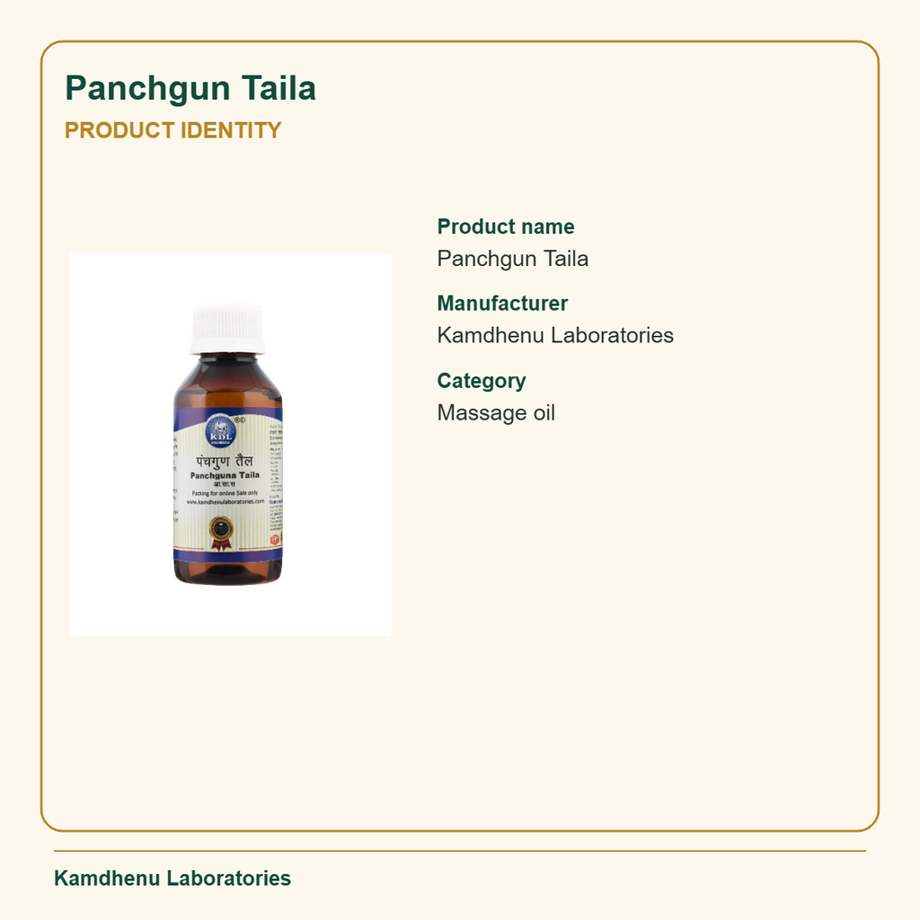 Panchgun Taila — Product Identity: Product name: Panchgun Taila
