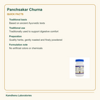 Panchsakar Churna — Quick Facts: Traditional basis: Based on ancient Ayurvedic texts