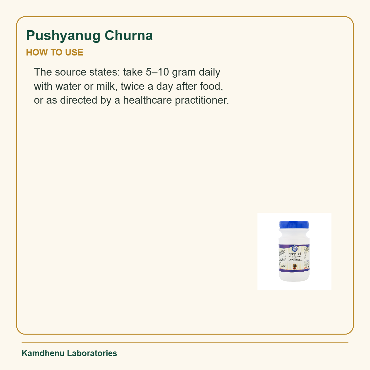 Pushyanug Churna — How to Use