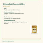 Shisam Patti Powder | 250 g — Quick Facts: Form: Powder made from Shisham leaves