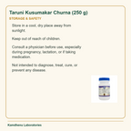 Taruni Kusumakar Churna (250 g) — Storage & Safety: Store in a cool, dry place away from sunlight.