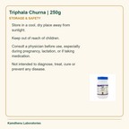 Triphala Churna | 250g — Storage & Safety: Store in a cool, dry place away from sunlight.