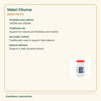 Vatari Churna — Quick Facts: Available pack options: 100GM and 250GM
